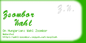 zsombor wahl business card